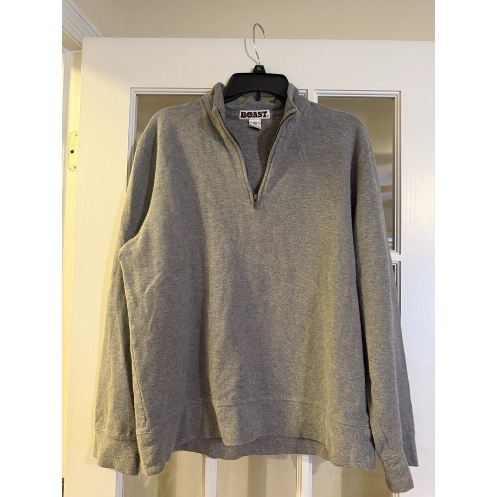 Boast Men’s Grey 1/4 Zip Pullover Sweatshirt Long Sleeve 90s VTG medium